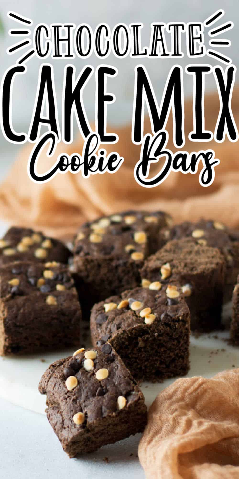 Chocolate Cake Mix Cookie Bars • MidgetMomma
