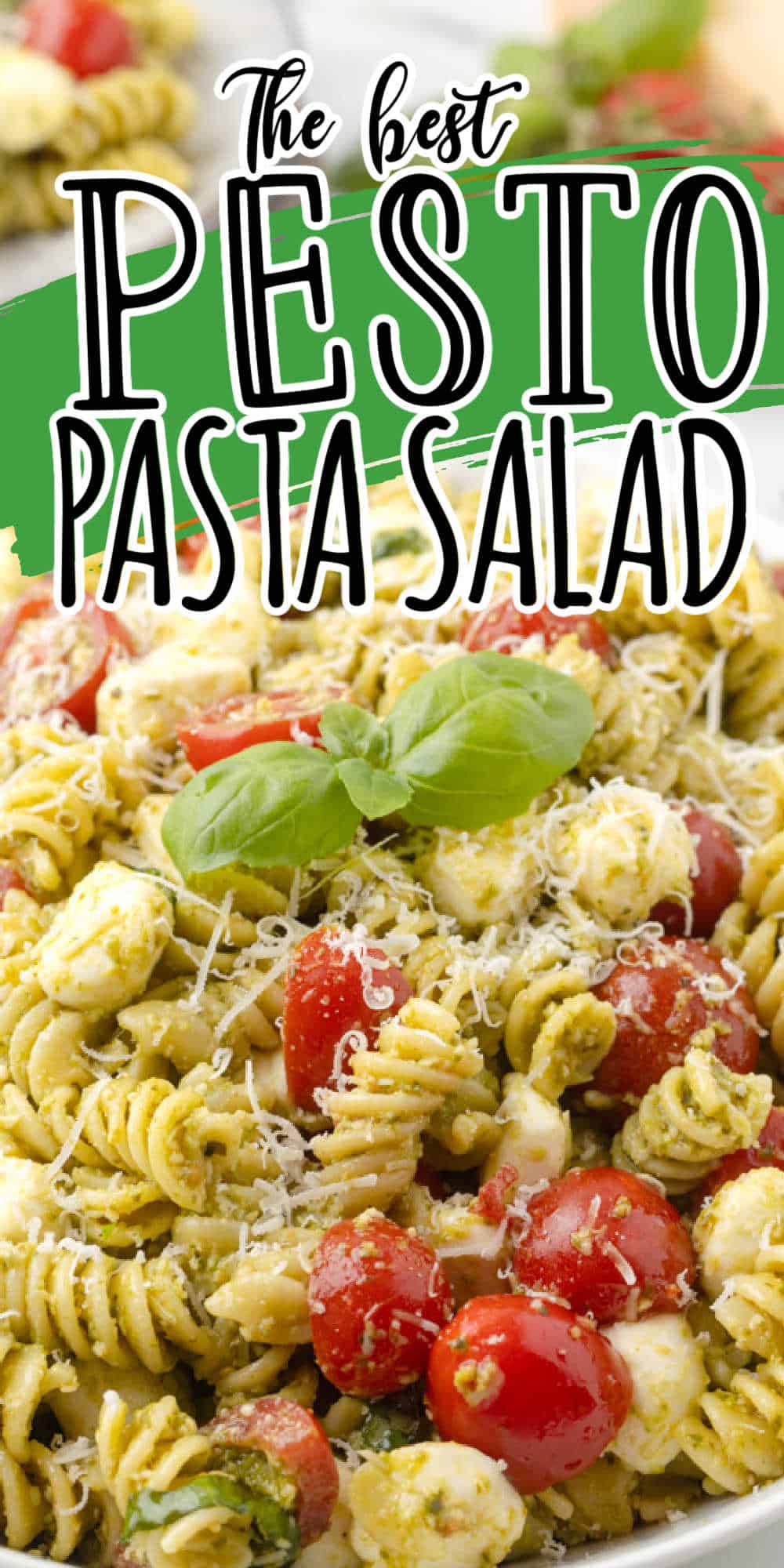 Pesto Pasta Salad Recipe With Tomatoes and Mozzarella Cheese Balls