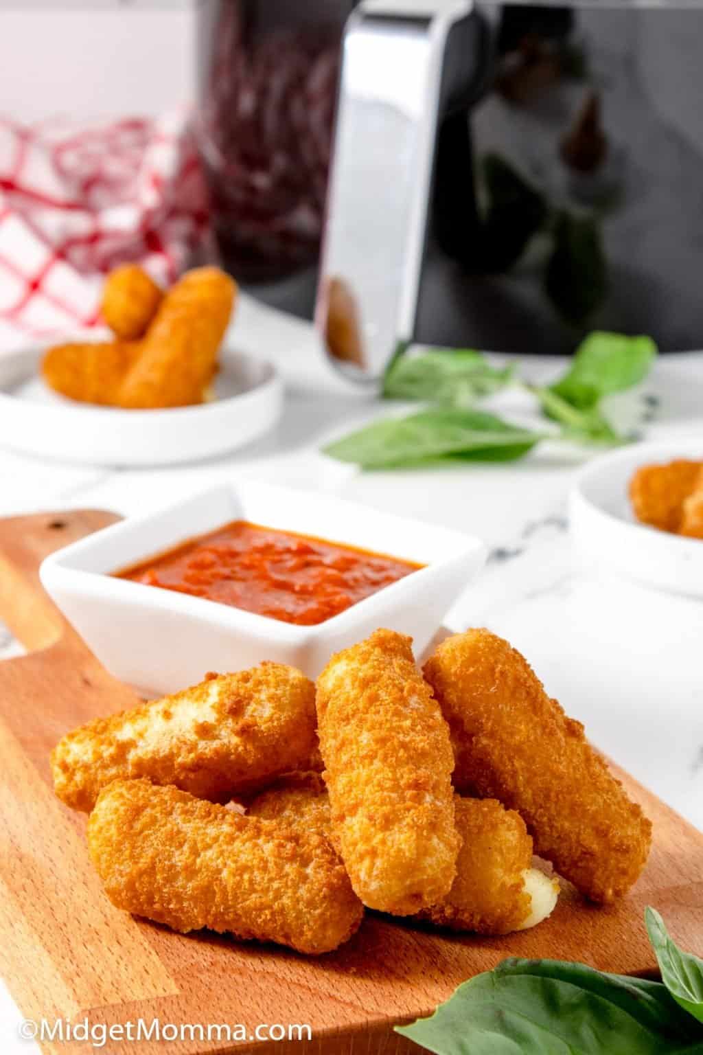 Air Fryer Frozen Mozzarella Sticks • MidgetMomma