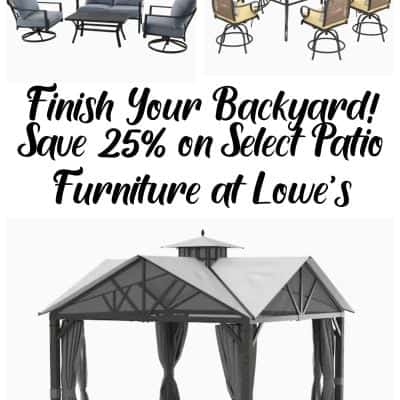 Save 25% on Select Patio Furniture at Lowe’s