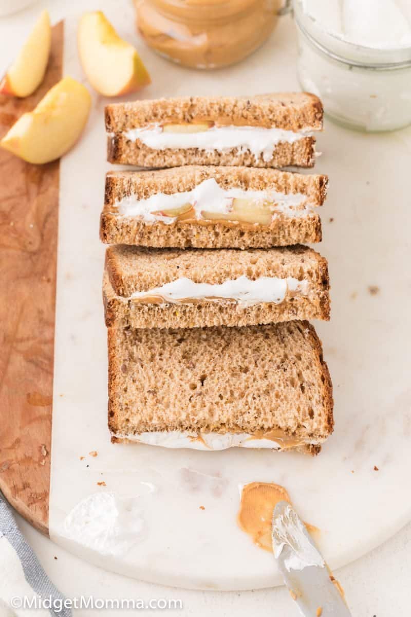 Fluffernutter Sandwich Peanut Butter and Marshmallow Fluff Sandwich