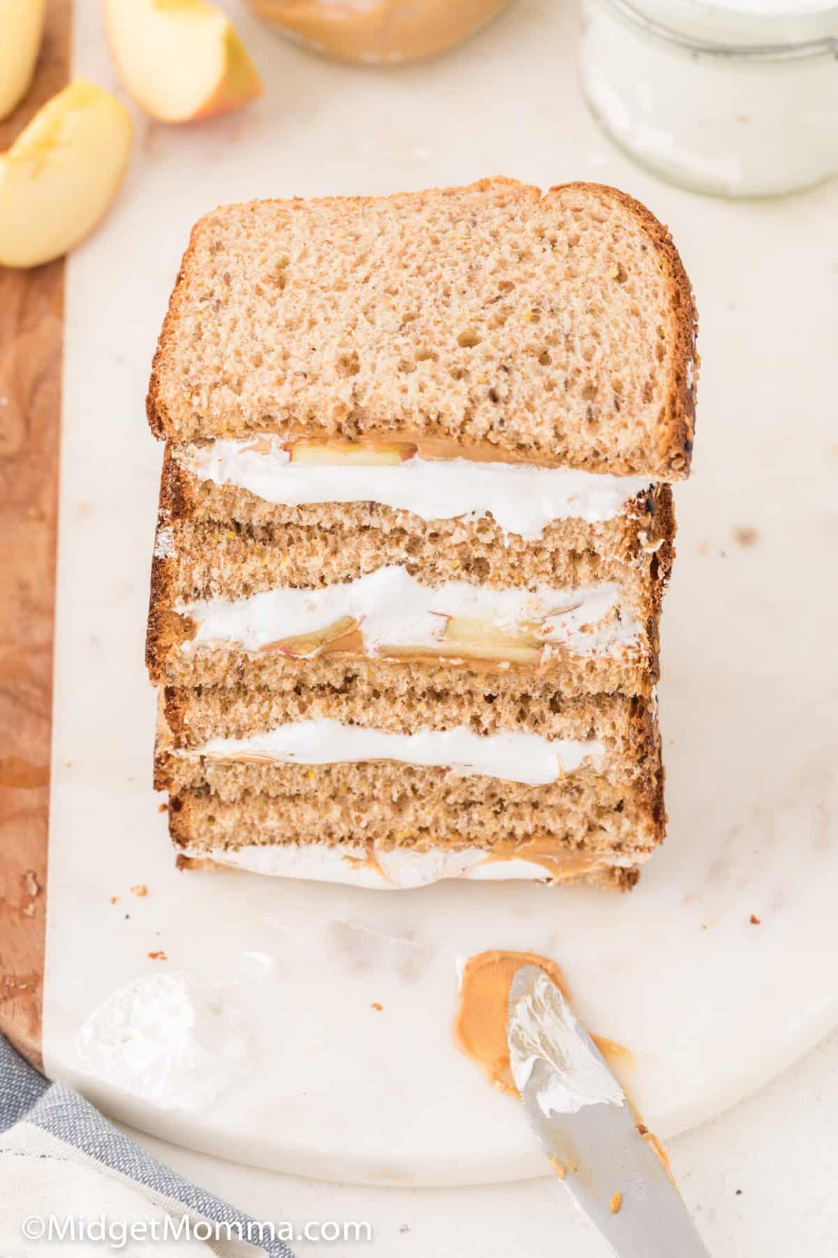 Peanut butter and marshmallow fluff Sandwich