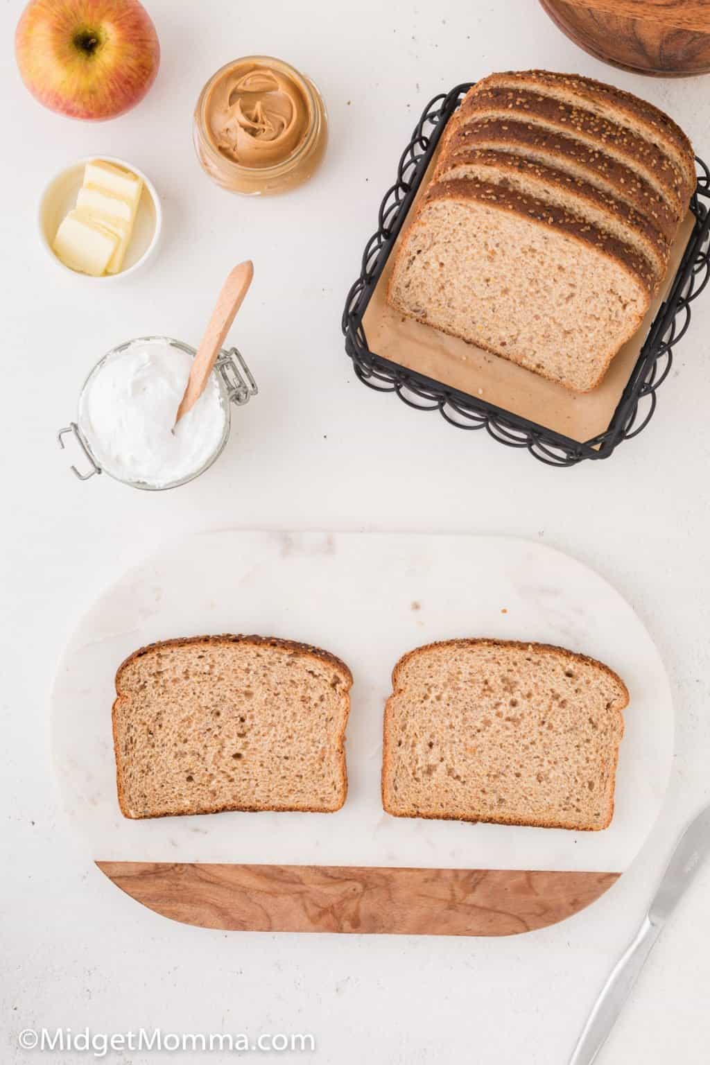 Grilled Peanut Butter and Marshmallow Fluff Sandwich • MidgetMomma
