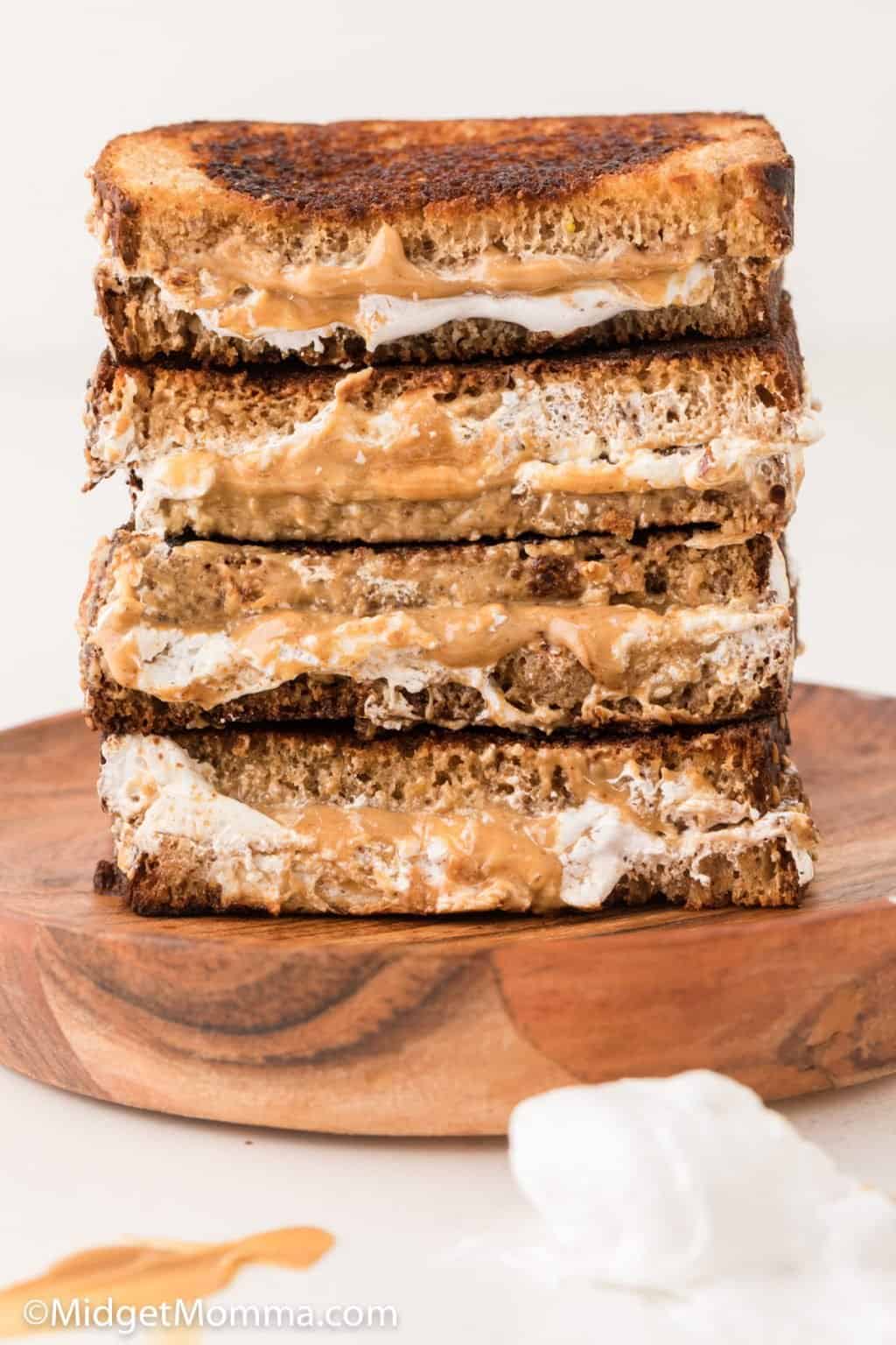 Grilled Peanut Butter and Marshmallow Fluff Sandwich • MidgetMomma