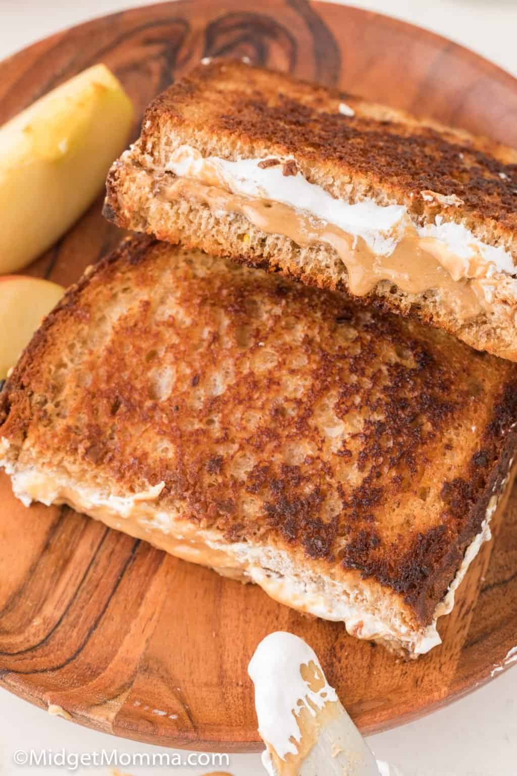 Grilled Peanut Butter and Marshmallow Fluff Sandwich • MidgetMomma
