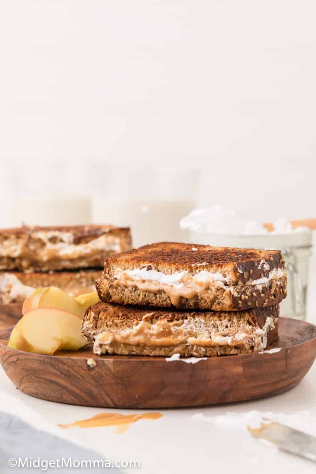 Grilled Peanut Butter and Marshmallow Fluff Sandwich • MidgetMomma