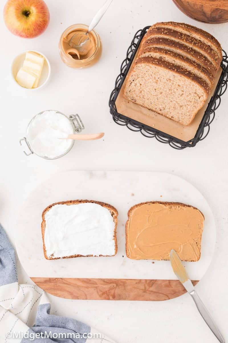 Fluffernutter Sandwich - Peanut Butter and Marshmallow Fluff Sandwich