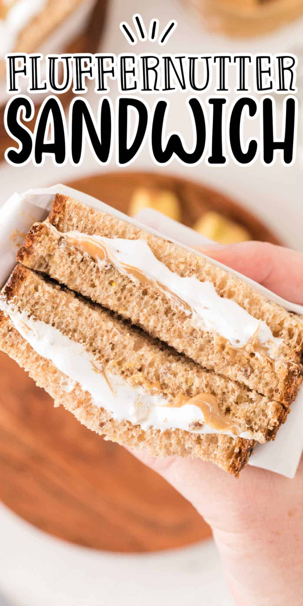 Fluffernutter Sandwich Peanut Butter and Marshmallow Fluff Sandwich