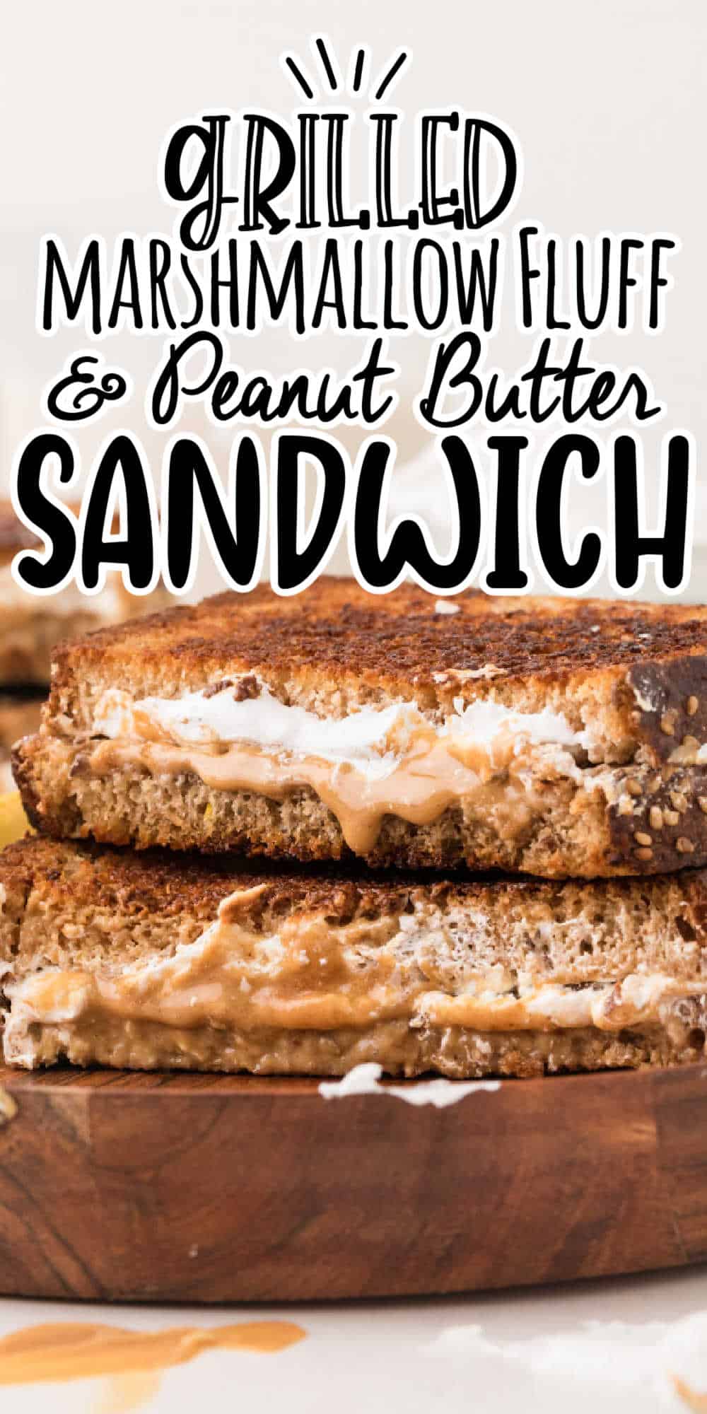 Grilled Peanut Butter and Marshmallow Fluff Sandwich • MidgetMomma