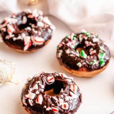 Chocolate Frosted Baked Cake Donuts