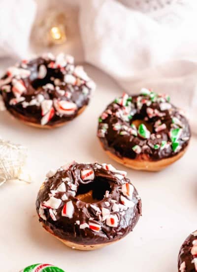 Chocolate Frosted Baked Cake Donuts