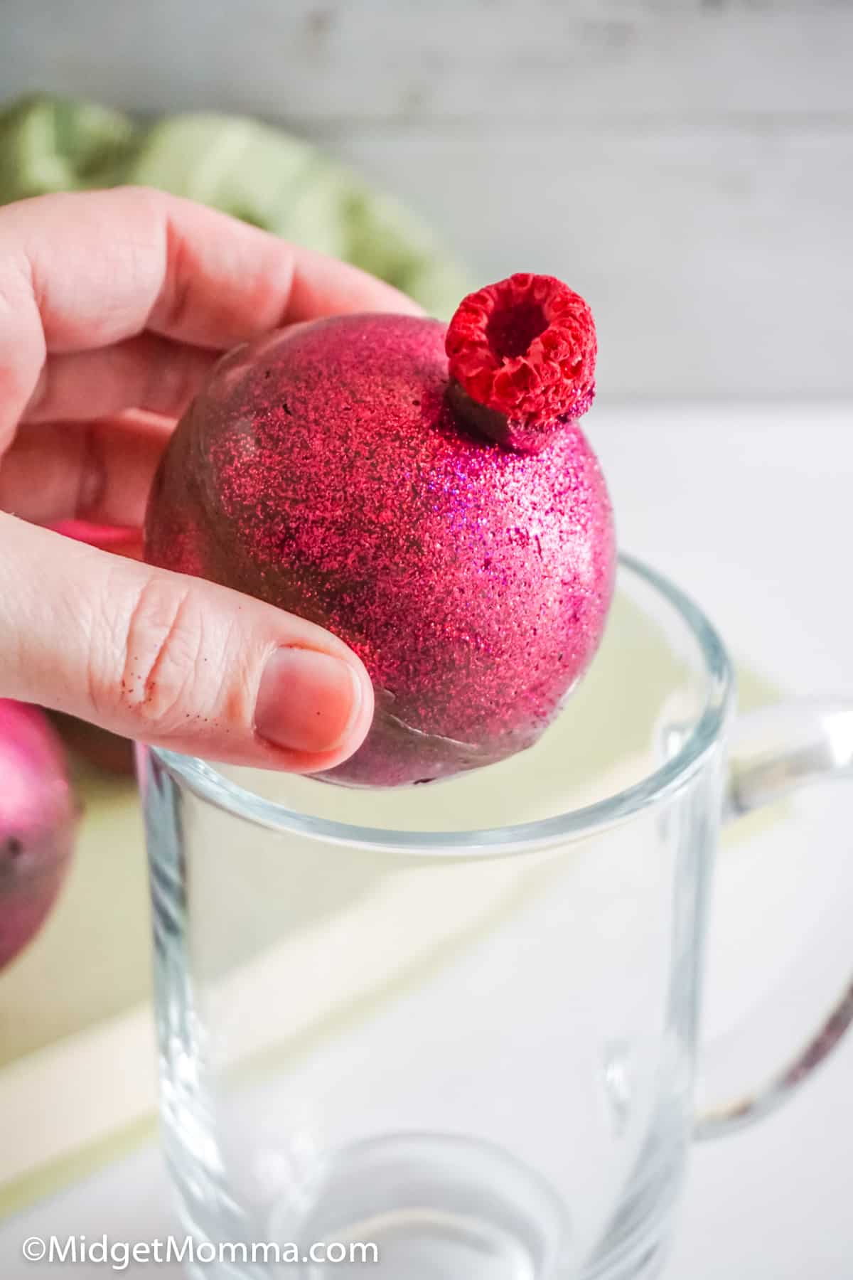 Raspberry hot chocolate bombs