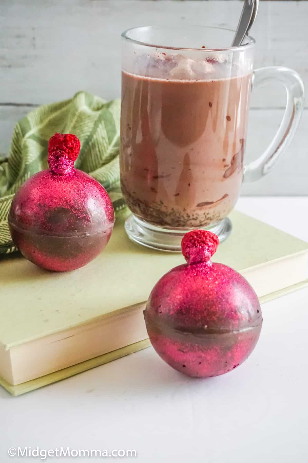 Raspberry hot chocolate bombs