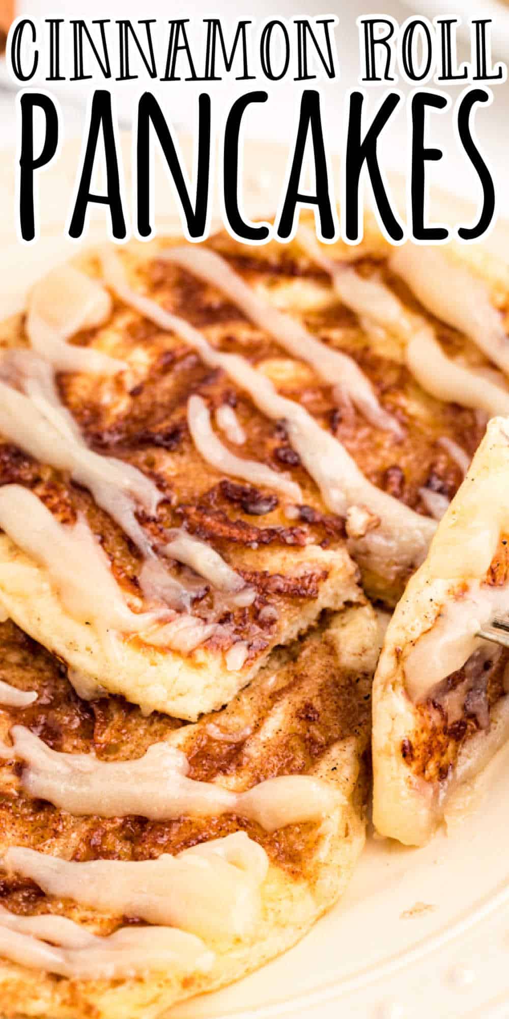 Cinnamon Roll Pancakes With Cream Cheese Glaze