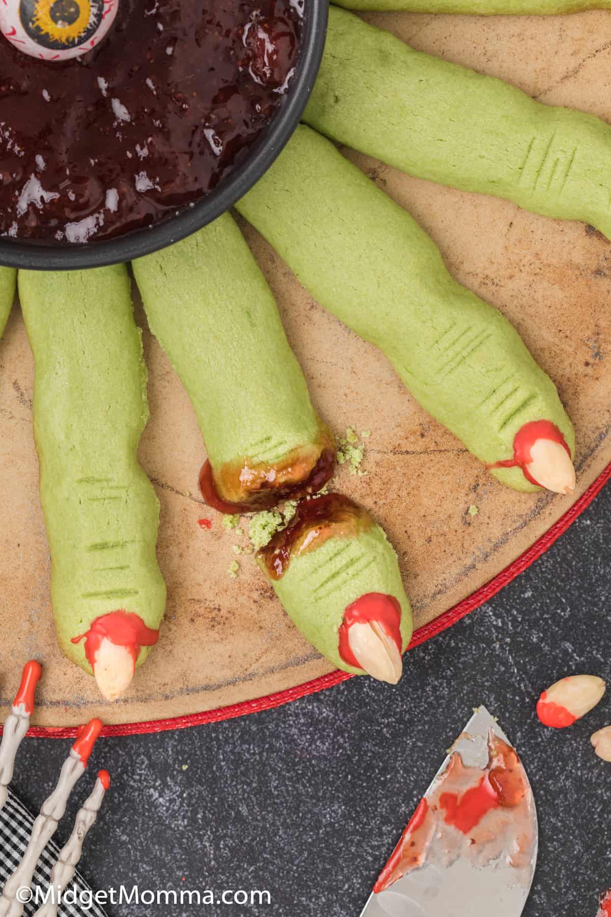 witch finger halloween sugar cookies