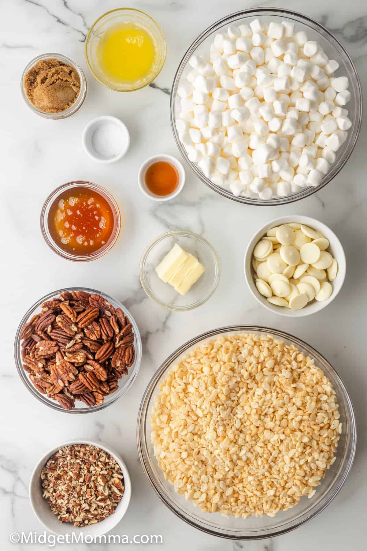 Candied Pecan Rice Krispie Treats Recipe ingredients