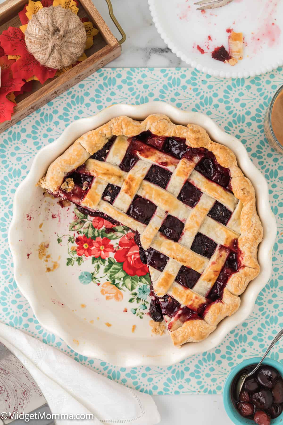 over head photo of Homemade Cherry pie Recipe