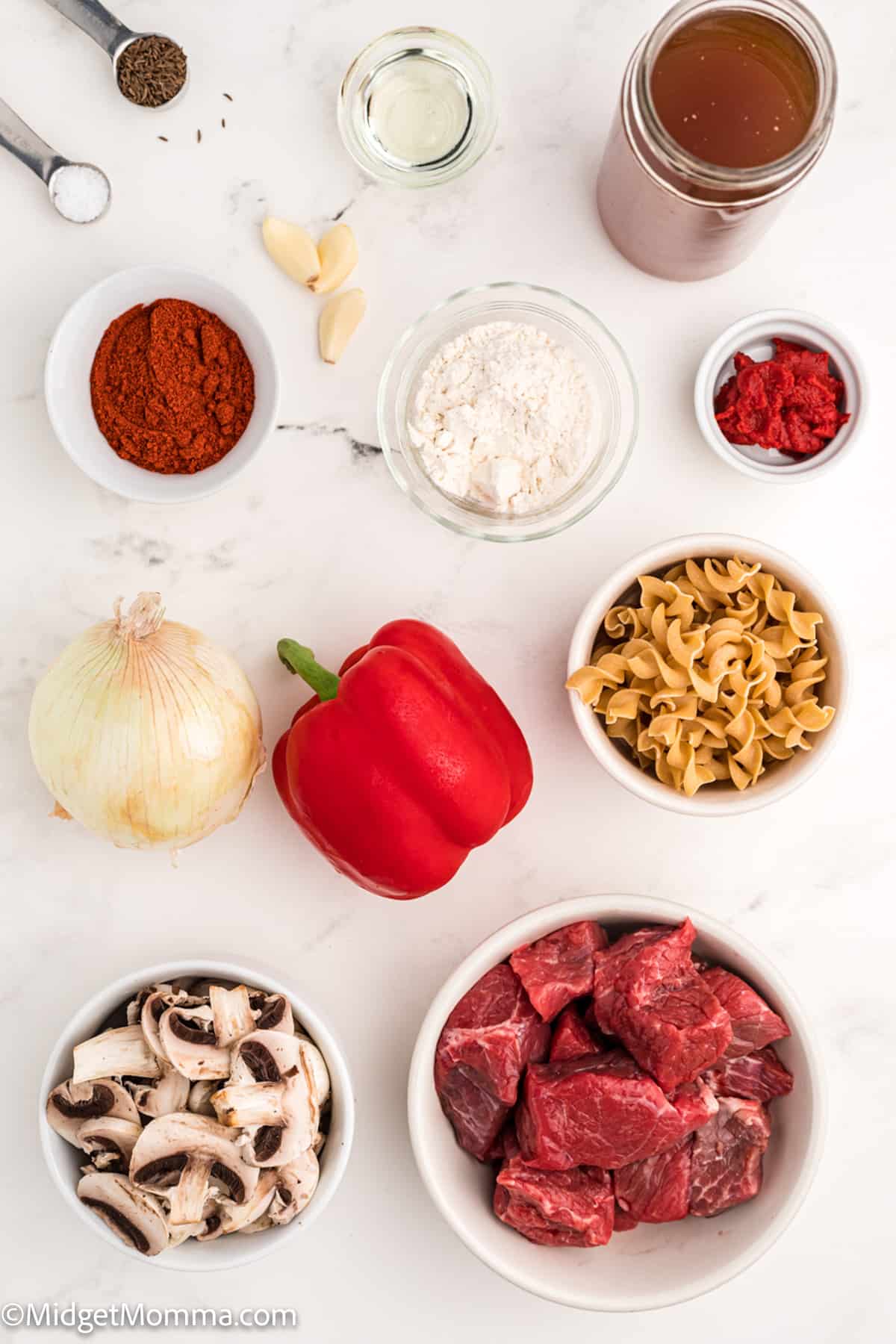 Instant Pot Hungarian Goulash ingredients