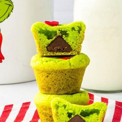 stack of grinch cookies close up photo