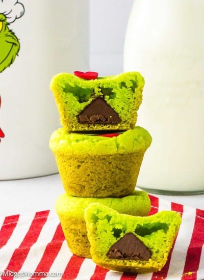 stack of grinch cookies close up photo