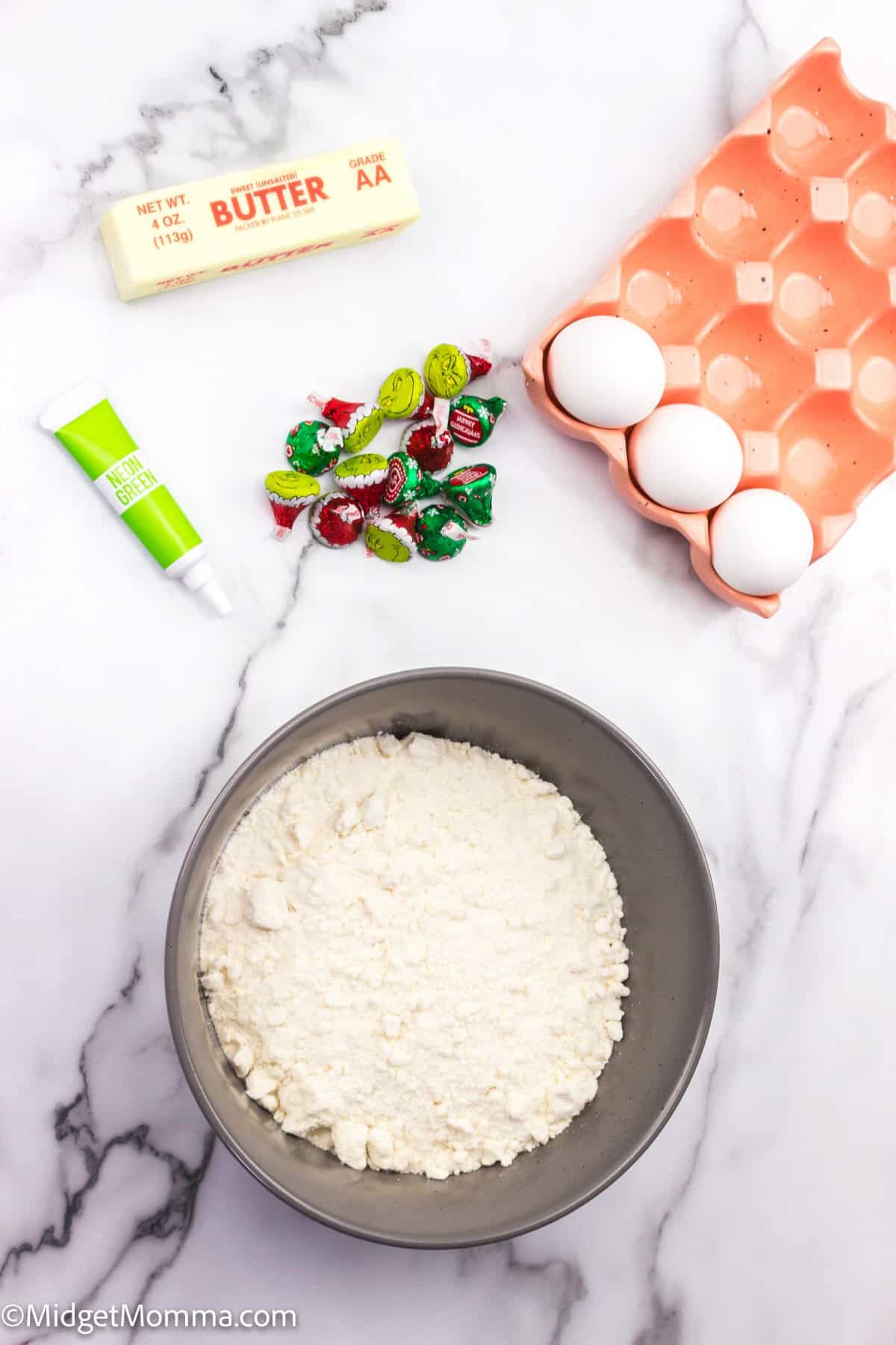 Grinch Stuffed cookie cups ingredients