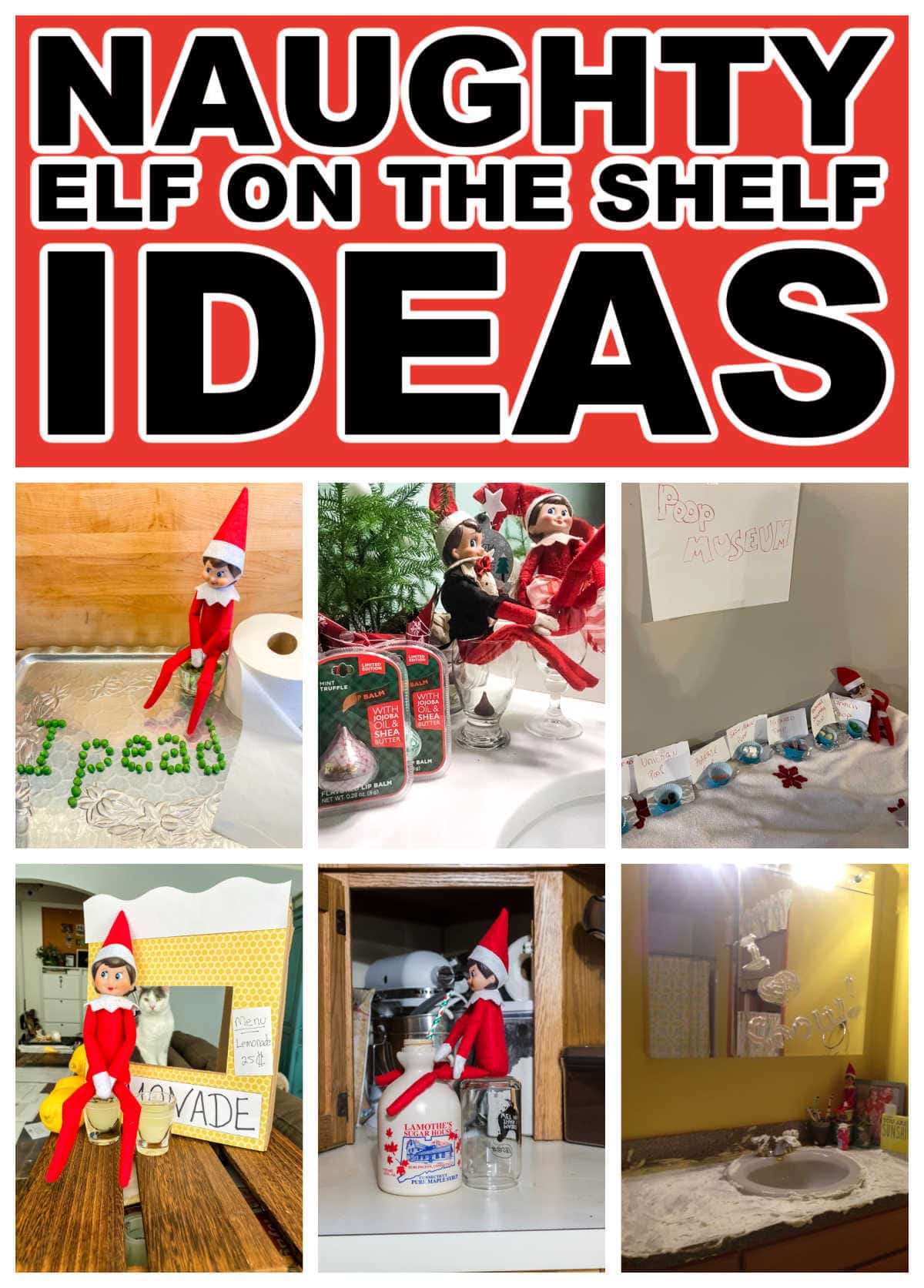 Naughty elf on the shelf ideas.