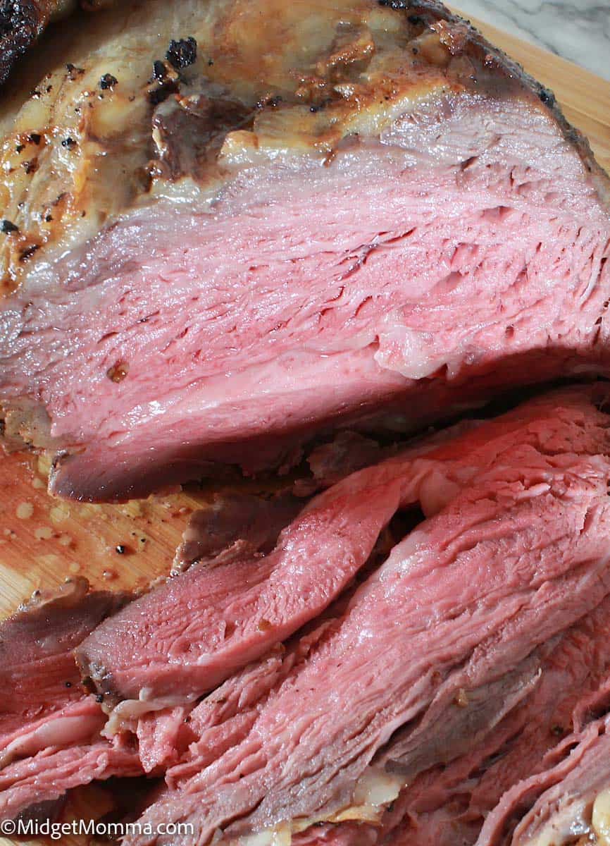 Oven Baked Prime Rib sliced