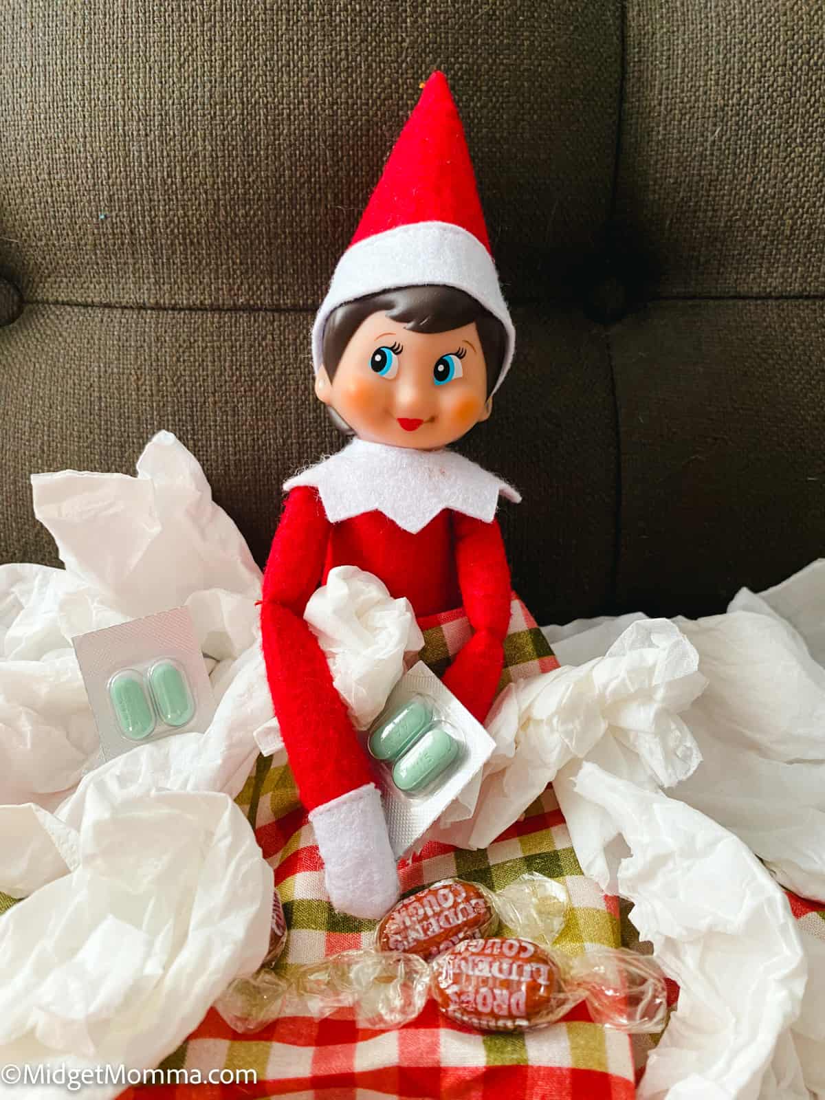 sick elf on the shelf