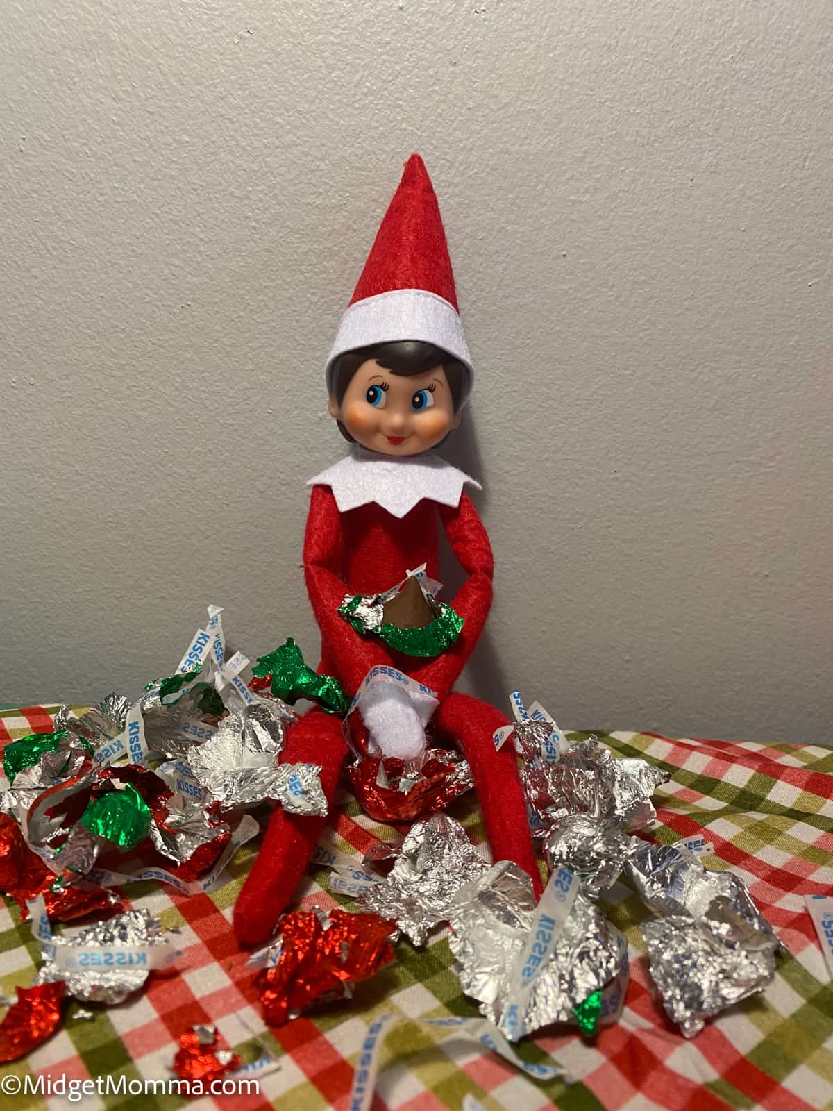 Elf eating candy