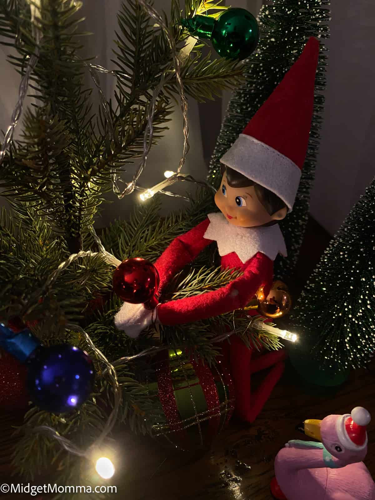 elf in the christmas tree