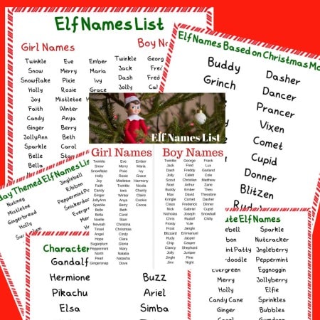 elf names printable