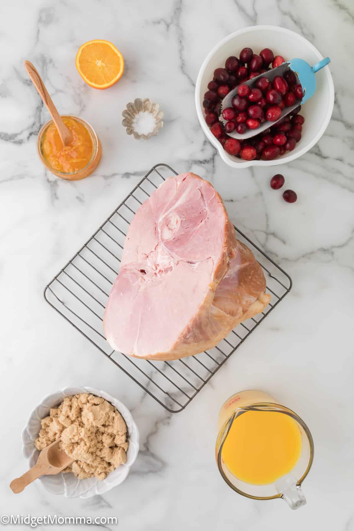 Baked Ham with Cranberry Orange Glaze ingredients