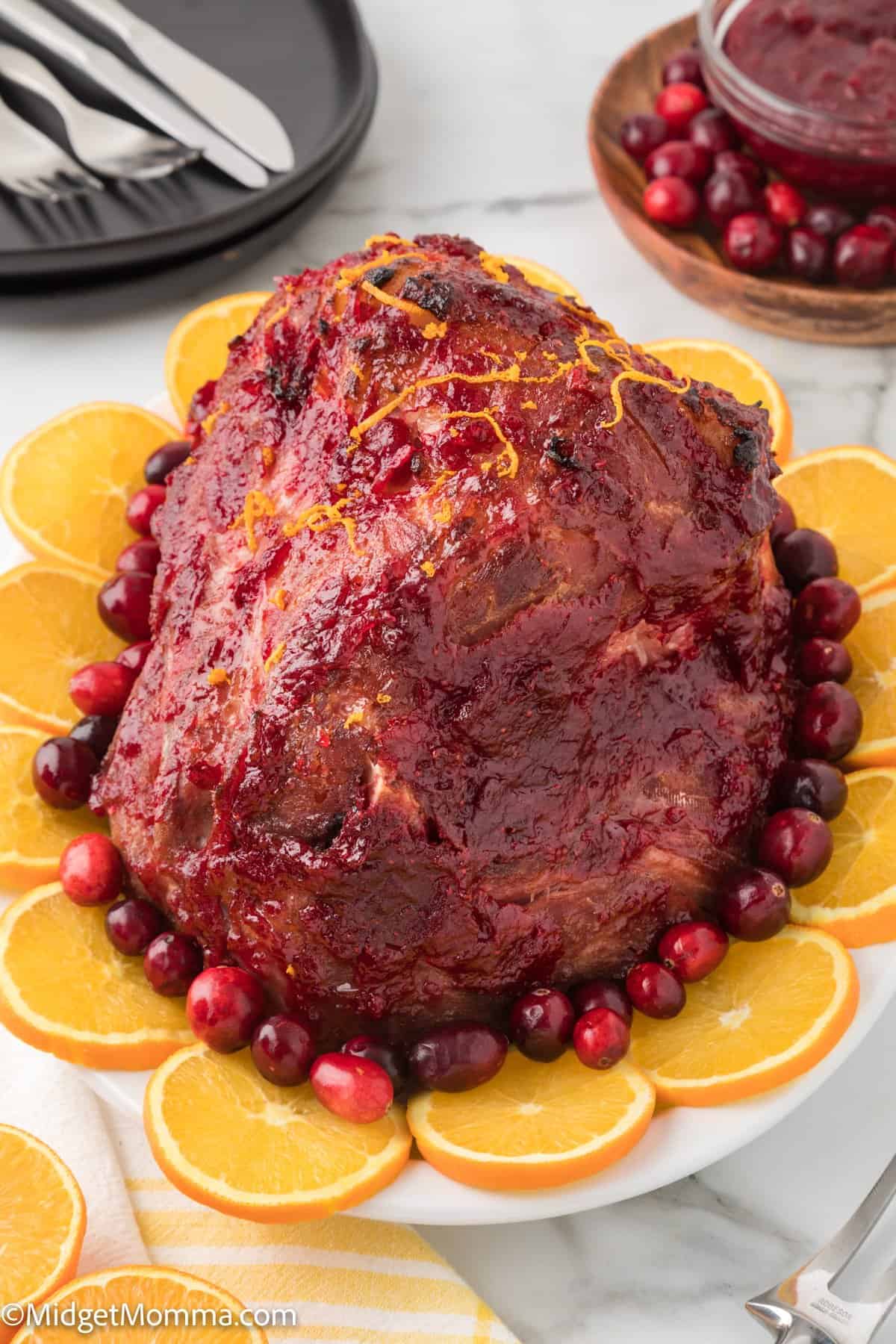 Baked Ham with Cranberry Orange Glaze