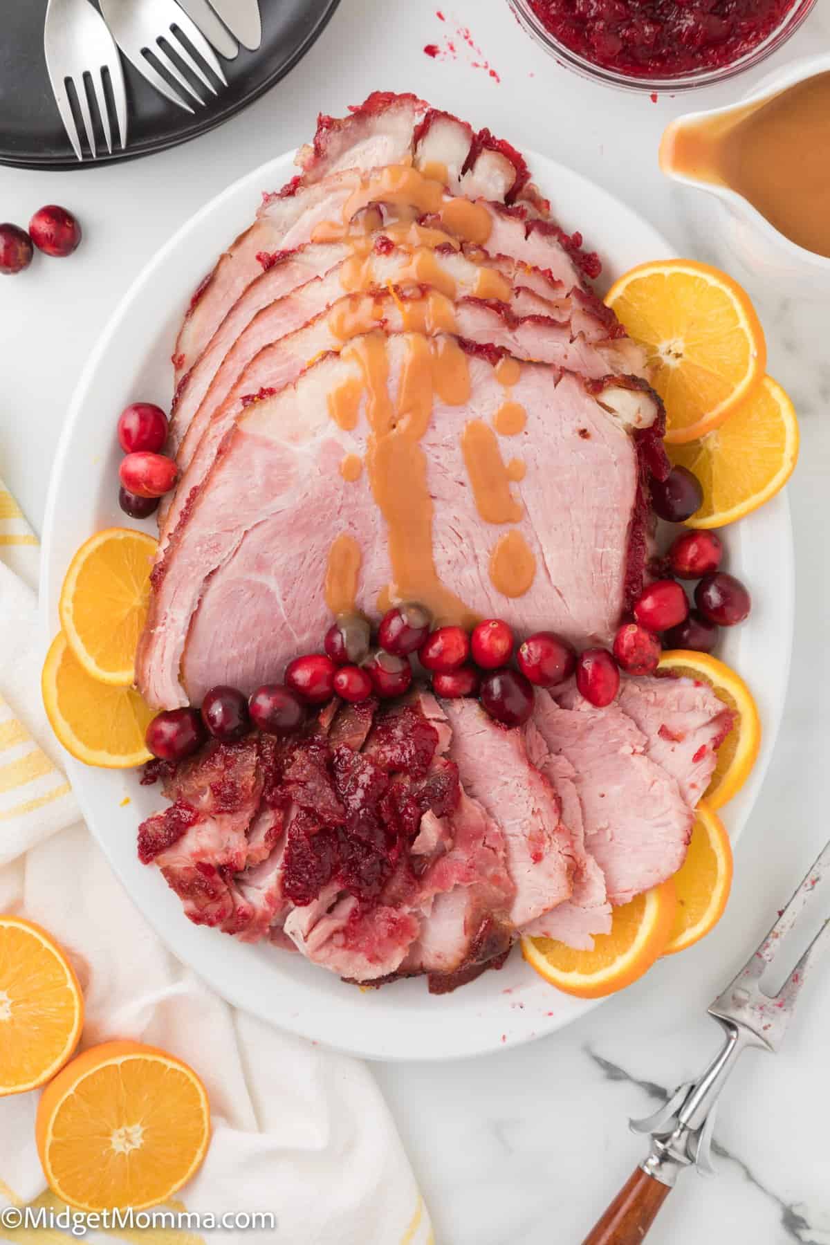 Baked Ham with Cranberry Orange Glaze