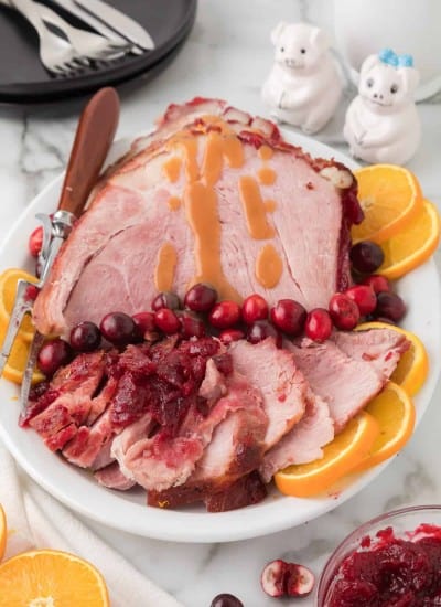 Baked Ham with Cranberry Orange Glaze