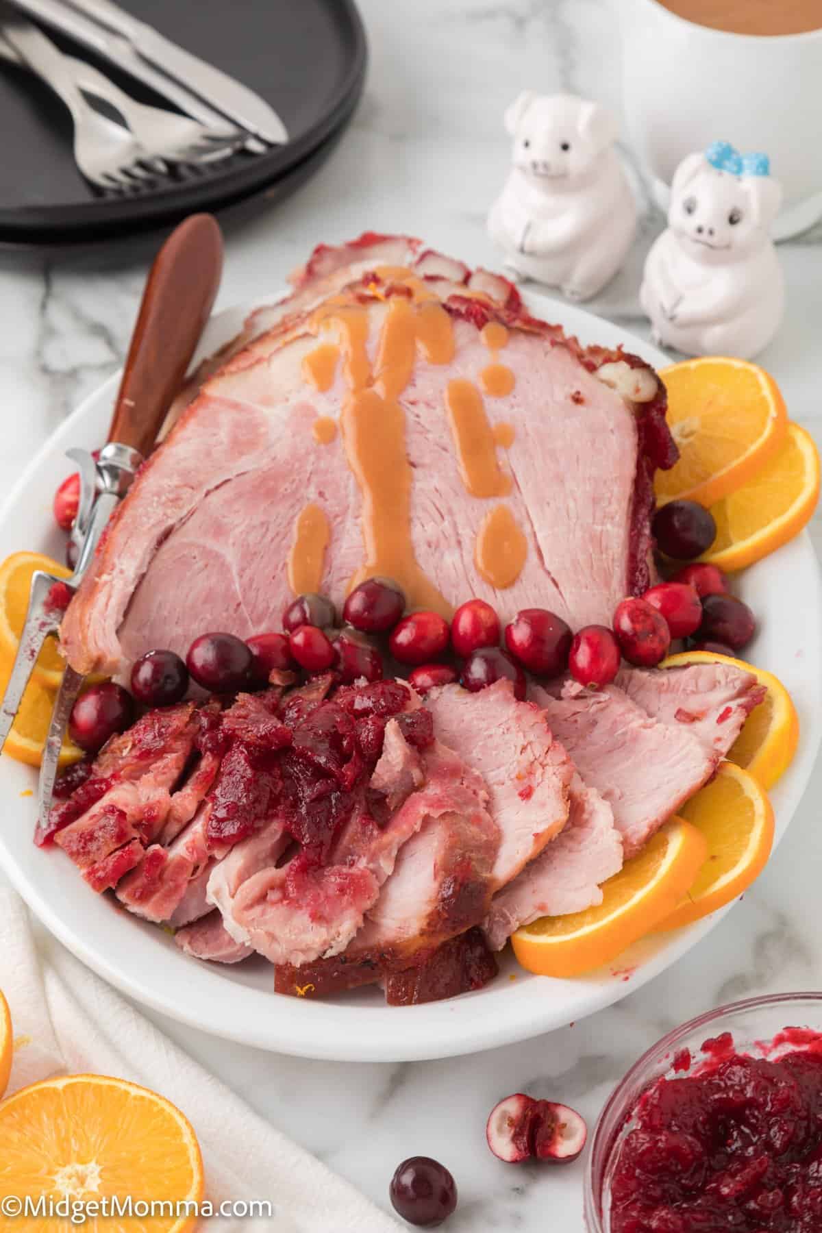 Baked Ham with Cranberry Orange Glaze