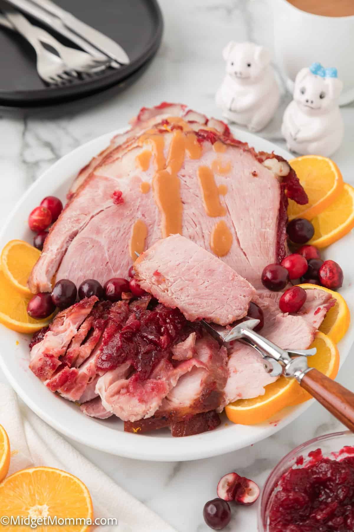 Baked Ham with Cranberry Orange Glaze