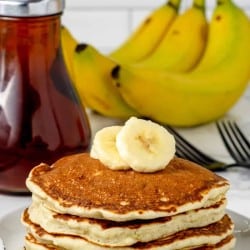 close up photo of banana pancakes