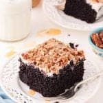 Caramel Turtle Chocolate Poke Cake