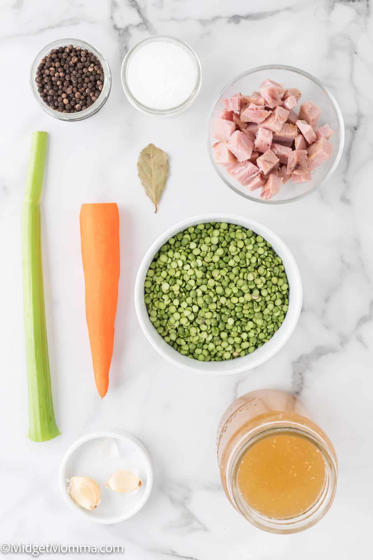 Ham and Split Pea Soup Ingredients