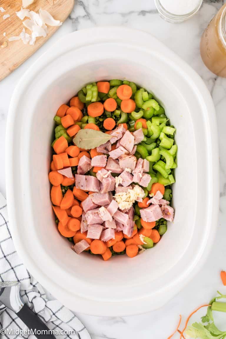 Slow Cooker Split Pea and Ham Soup Recipe • MidgetMomma