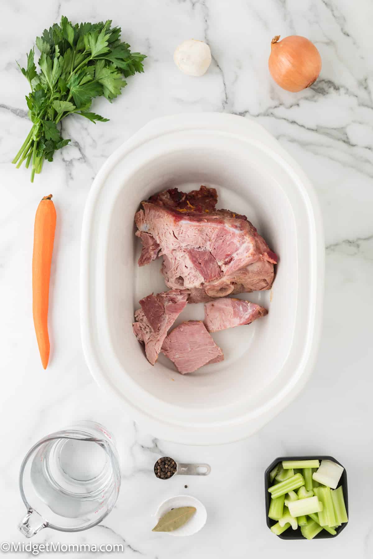 Slow Cooker Ham Stock ingredients