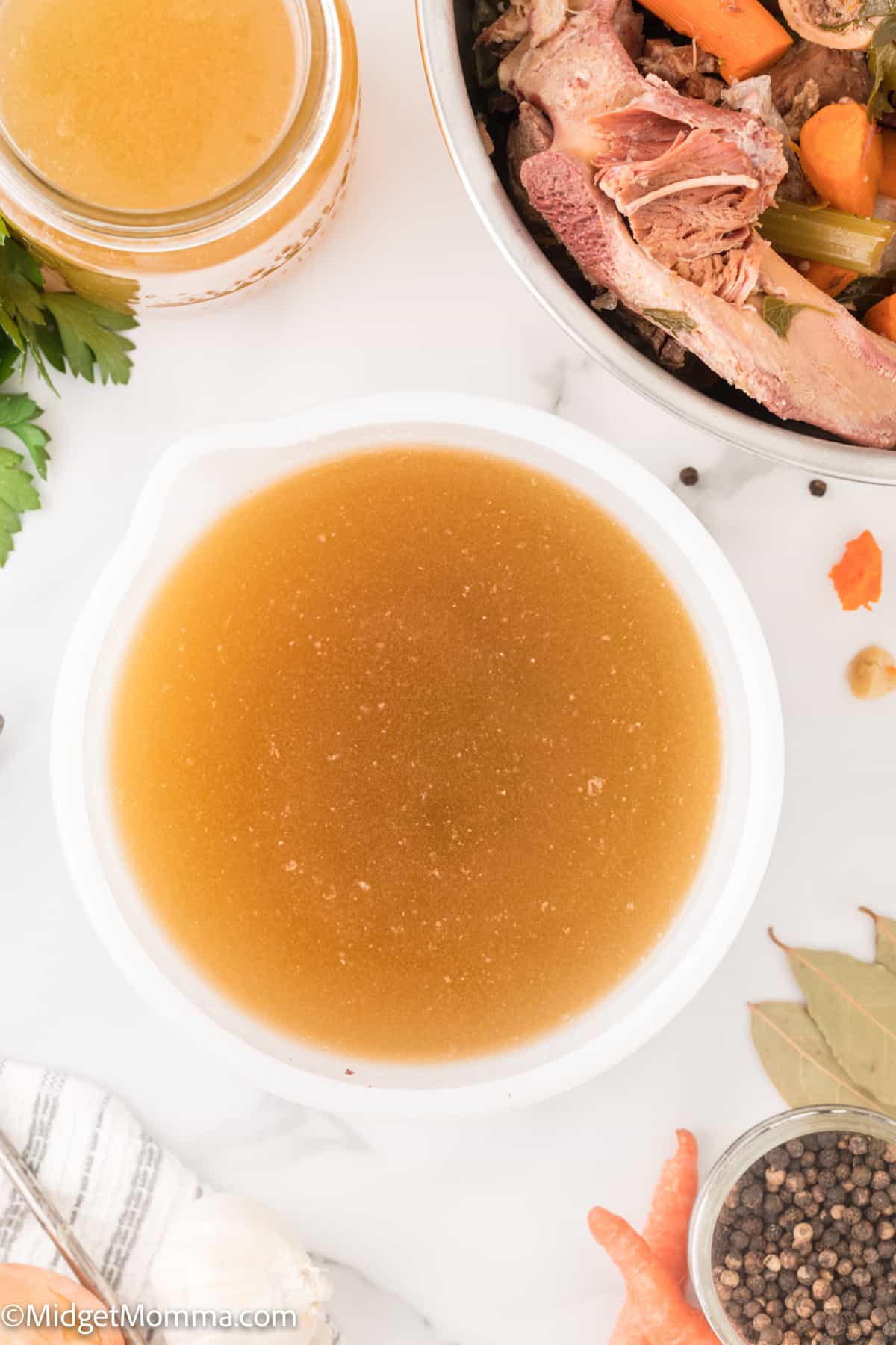 bowl of Slow Cooker Ham Stock