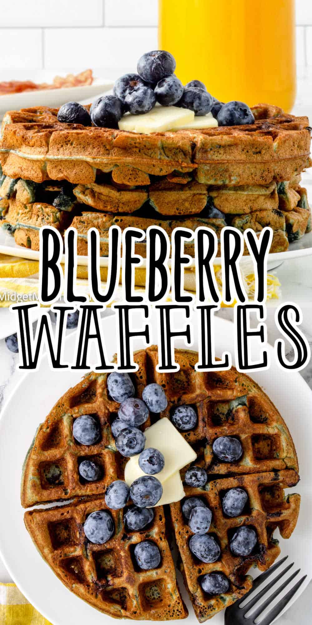 Blueberry Waffles Recipe • MidgetMomma