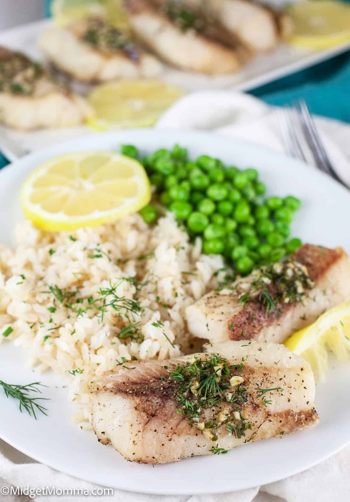 overhead photo of Air Fryer Cod on a plate