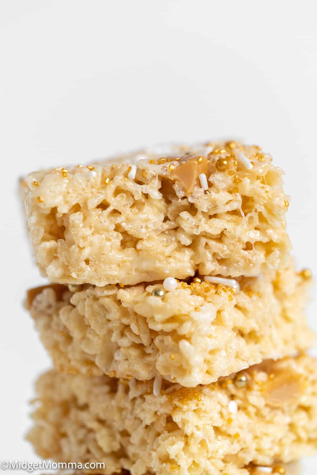 peanut butter Rice Krispie Treats in a stack