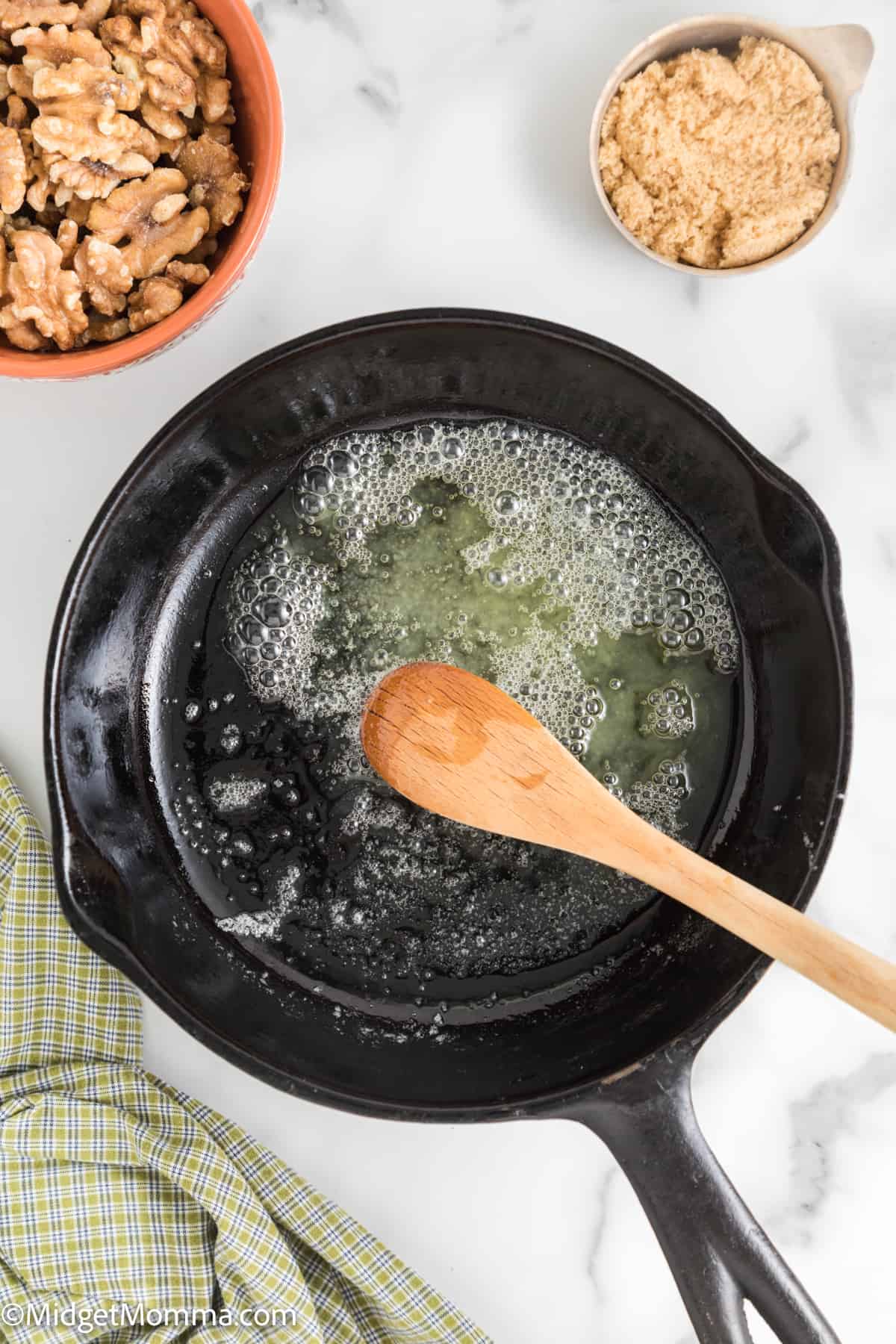 butter melted in a pan