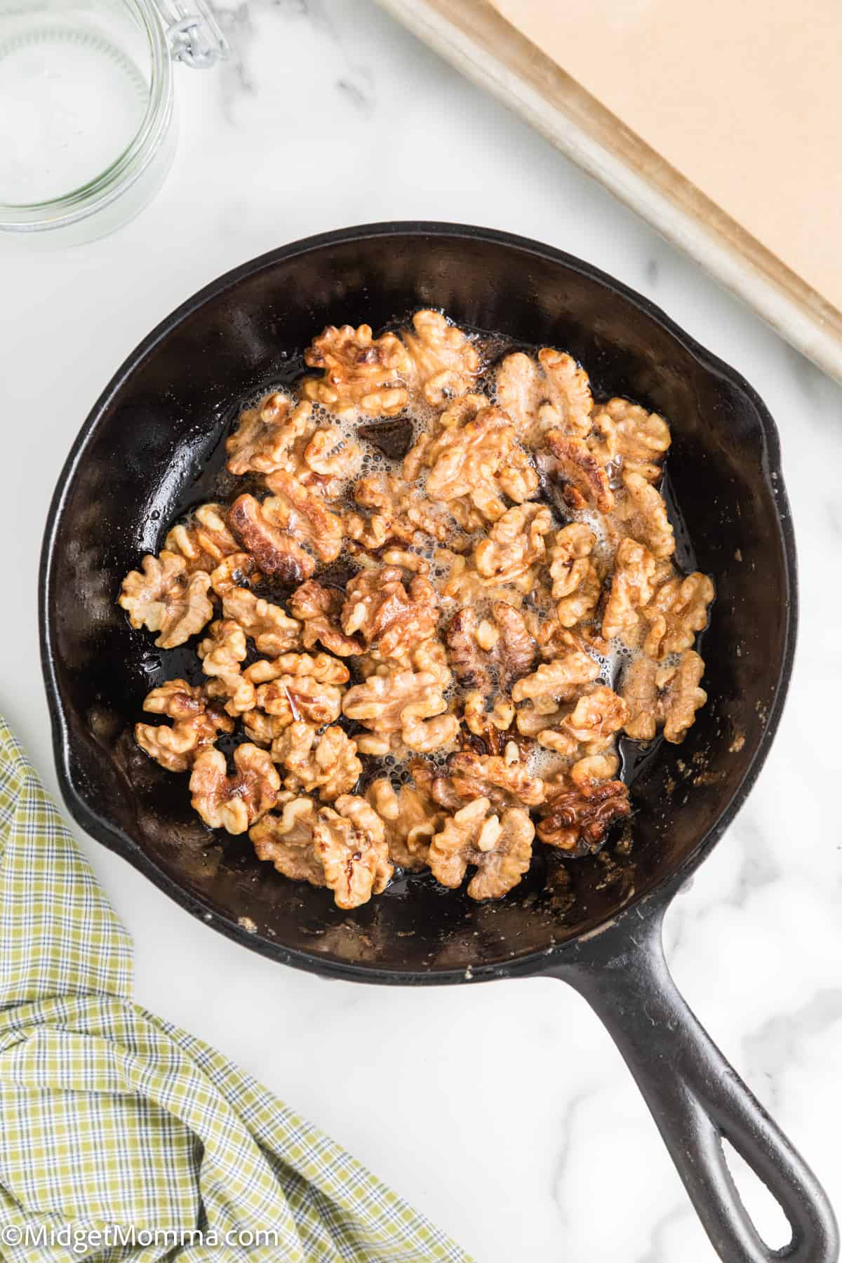 walnuts finished cooking in a pan