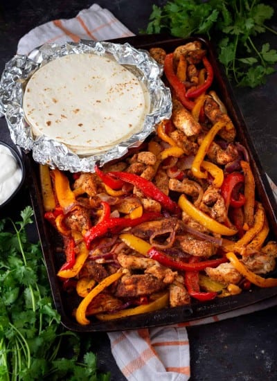 Sheet pan chicken Fajitas