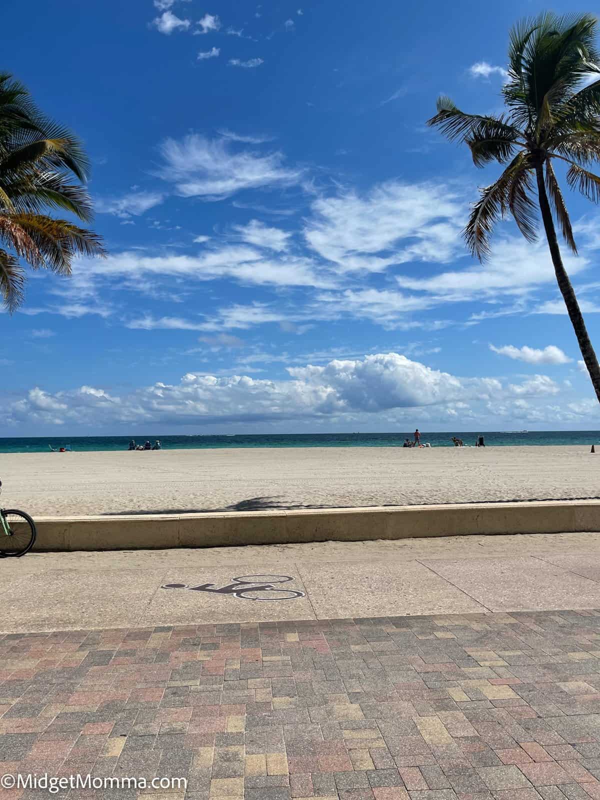 beach at Hollywood beach board walk